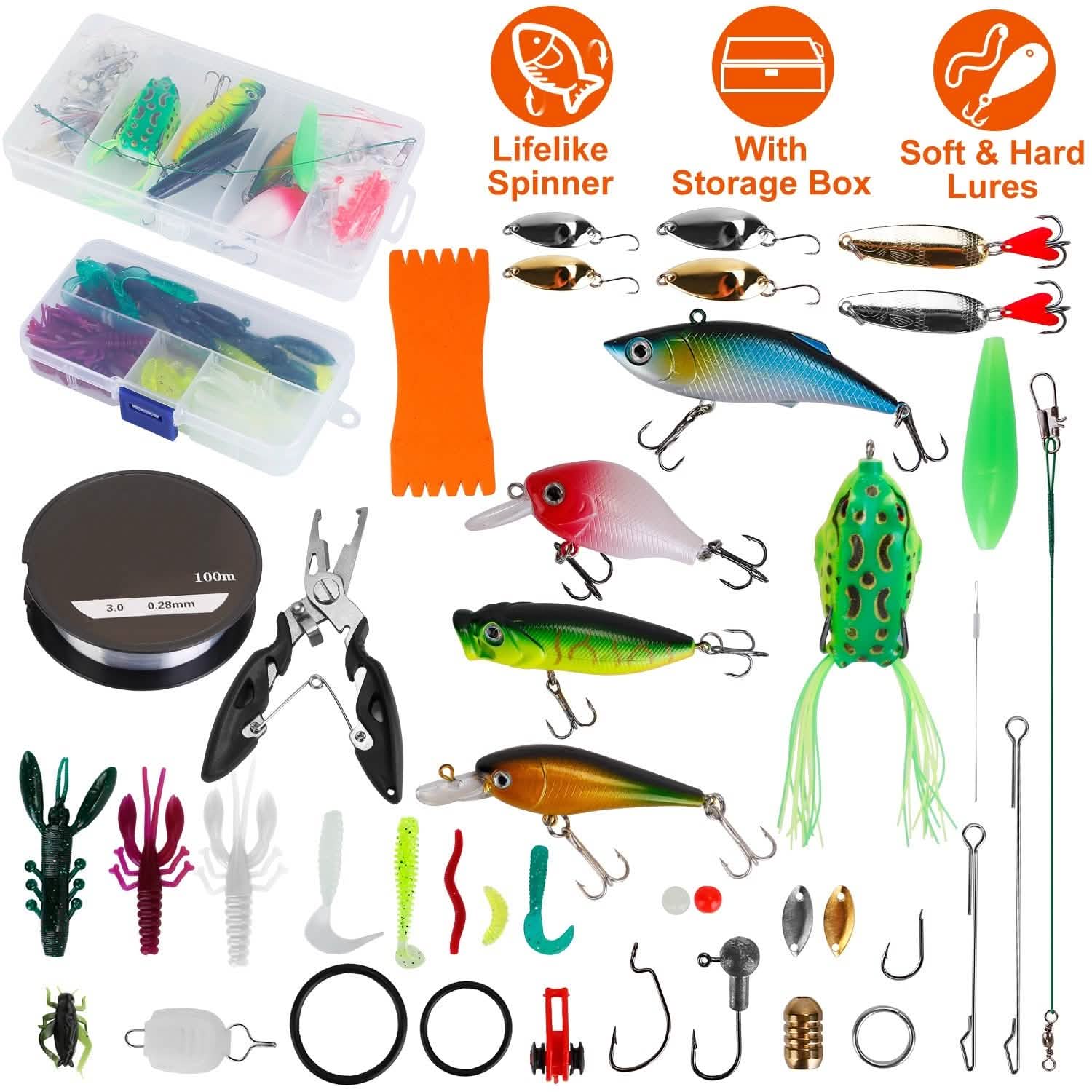 383-Piece: Fishing Lures Tackle Box