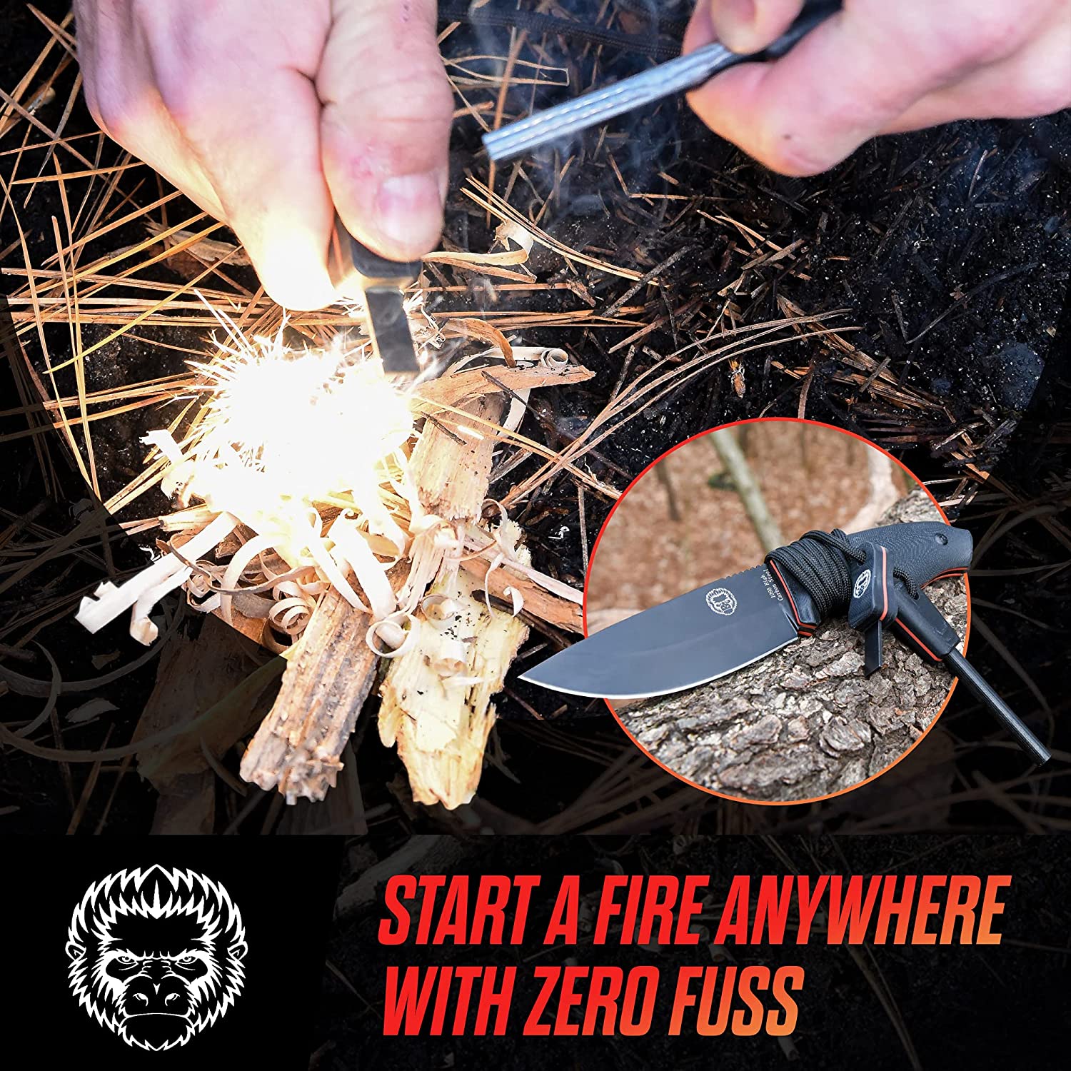 "The Bloodline" 1095 High Carbon Steel Bushcraft Survival Knife Gift Set