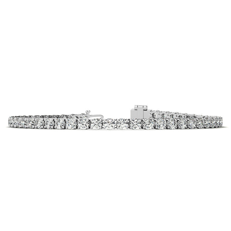 6ctw Created White Sapphire Tennis Bracelet - 3mm Stones - 14K Gold Overlay in White, Yellow or Rose Gold