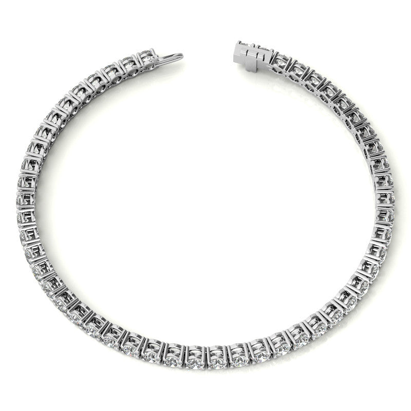 6ctw Created White Sapphire Tennis Bracelet - 3mm Stones - 14K Gold Overlay in White, Yellow or Rose Gold