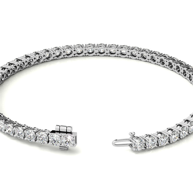 6ctw Created White Sapphire Tennis Bracelet - 3mm Stones - 14K Gold Overlay in White, Yellow or Rose Gold