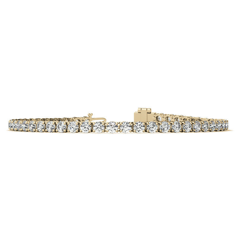 6ctw Created White Sapphire Tennis Bracelet - 3mm Stones - 14K Gold Overlay in White, Yellow or Rose Gold